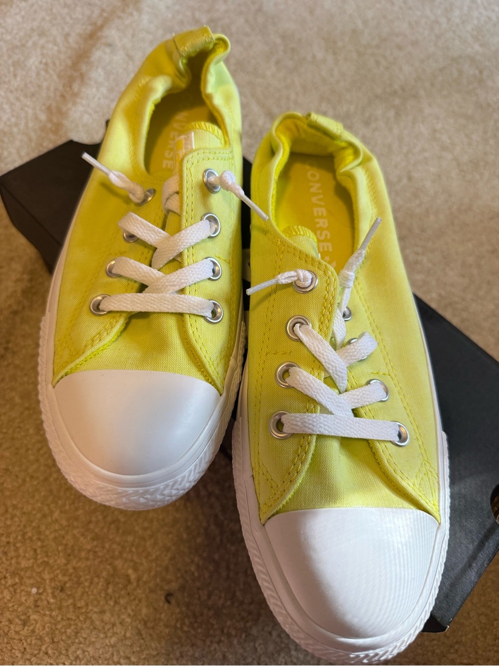 Converse Neon Yellow Slip-On Canvas Flats